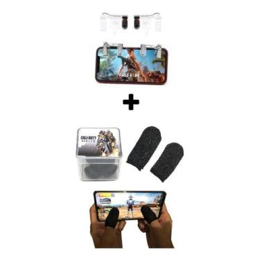 Imagem de Kit 1 Par Luva De Dedo Gamer Case + 1 Par Gatilhos R1 L1 - LL, Call of