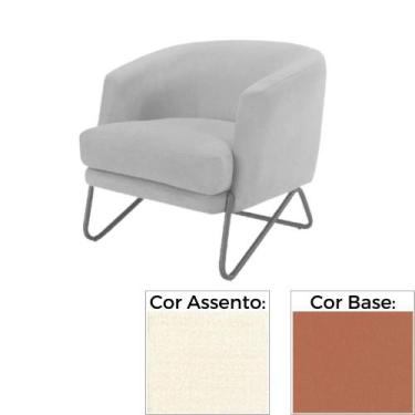 Imagem de Poltrona MH-3788 Herval Base Metal Laca Fosca Cobre Metalizado Assento