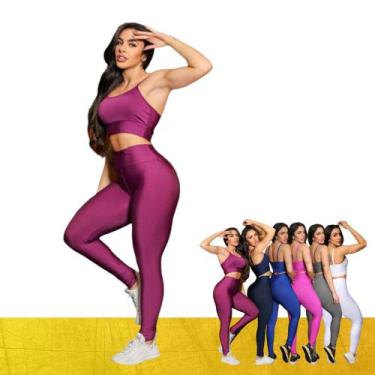 Imagem de CONJUNTO Fitness Feminino TOP ALÇA FINA + Calça LEG BÁSICA Sports Trei