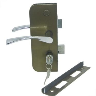 Imagem de Fechadura C/ Maçaneta Porta De Vidro Pivotante 1520ta Bronze - Mettall