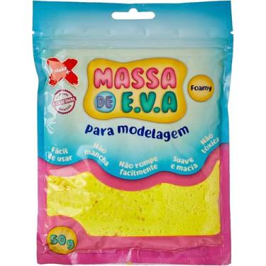 Imagem de Massa de eva Make+ amarelo 50g