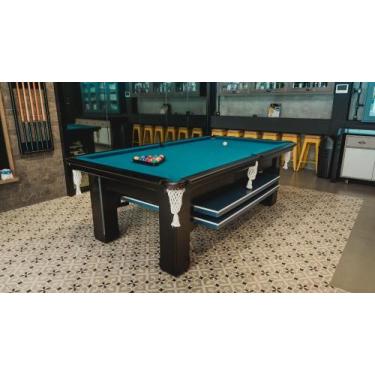 Imagem de Mesa de Sinuca e Ping Pong - 2,34x1,34 - Nelson Bilhares, Azul petróle