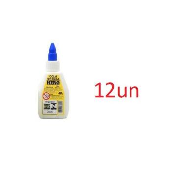 Imagem de Cola Branca Escolar 40g - Marca Hero - Kit Com 12 frascos - Lynx produ