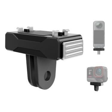 Imagem de KETOPKIN Suporte magnético de liberação rápida para câmera Insta360 X5/Ace Pro/Ace Pro 2, adaptador de base de tripé de montagem de 2 pinos para acessórios Insta 360 X5