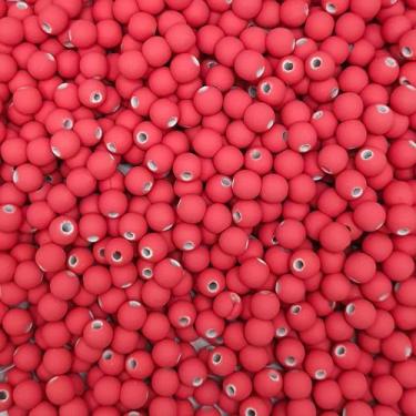 Imagem de Miçanga Passante Bola Emborrachada Plástico Goiaba 8mm 50pçs 20g - Mac