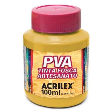 Imagem de Tinta Fosca para Artesanato PVA 100ml Amarelo Ouro Acrilex