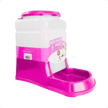 Imagem de Bebedouro Automático 3L Para Cães E Gatos Prático - Cor Rosa - Alvorad