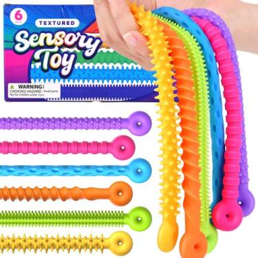 Imagem de Bracelete de cordas elásticas Sensory Toys KLT Fidget, pacote com 6