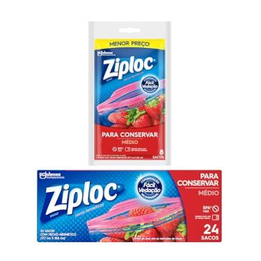Imagem de Ziploc Saco Hermético Organizador de Geladeira para Alimentos Contém 32 unidades médias