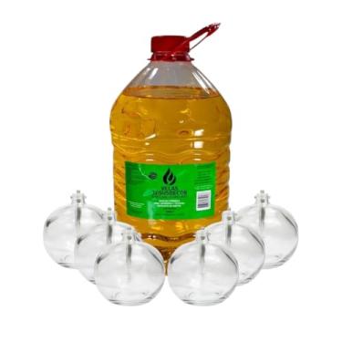 Imagem de Velas Lamparina Com Pavio Infinito e 5 Litros De Fluido Romantico Dias Dos Namorados Amor (Citronela, 10)