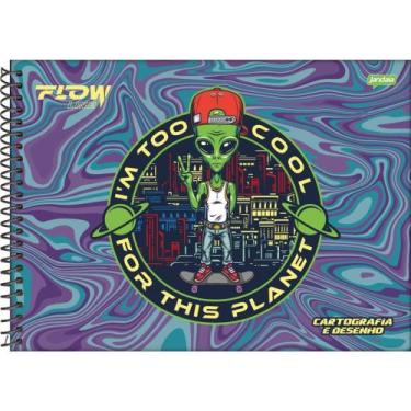 Imagem de Caderno de Desenho Universitário Capa Dura FLOW 80 Folhas (pacote com 