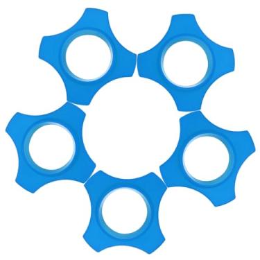 Imagem de YELARXI Anéis anti-rolo de microfone, anel de proteção de rolamento de microfone de borracha - adequado para (proteção de microfones de karaokê de mão sem fio KTV), pacote com 5 e 3 x 7 cm e azul