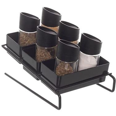Imagem de Porta Temperos 3 Níveis Para Armário ou bancada Preto com Preto