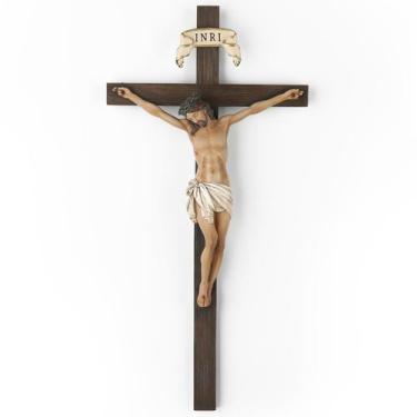 Imagem de Wall Cross BC Crucifixo católico Jesus Cristo 25 cm feito à mão - BC B