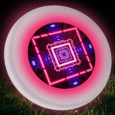 Imagem de ZhaoJum Disco voador brilhante de 49 LEDs - Brinquedo de disco recarregável com 3 modos inteligentes, design profissional de 175 g para jogos noturnos de praia/acampamento/quintal