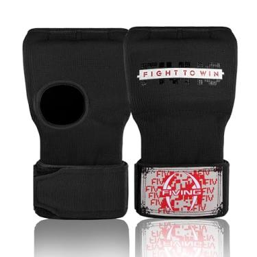 Imagem de Luvas internas acolchoadas de gel com envoltórios de mão para boxe, envoltórios de treinamento elástico rápido para homens e mulheres, protetor de pulso Muay Thai MMA Kickboxing Knuckle (preto, médio)