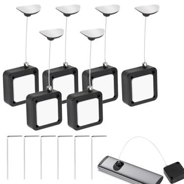 Imagem de 6 cabos de controle remoto retrátil de 1,5 m, correia de controle remoto com alça de bloqueio ajustável para controle remoto de TV e DVD, controles de jogos, tablets e showrooms, resgate remoto