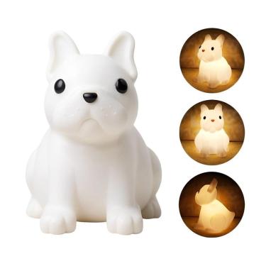 Imagem de Luminária De Silicone Recarregável Cores Cachorro Bulldog