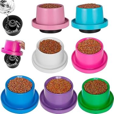 Imagem de Comedouro Gatos e Cachorros Antiformiga Tigela de Ração e Agua Higiênica Tigela Elevada (Roxo)