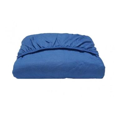 Imagem de Lençol De Malha Venesa Fio Penteado Solteiro 30Cm Jeans