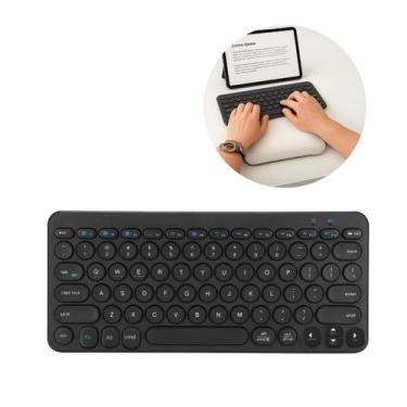 Imagem de Teclado Bluetooth Preto para Tablet com Carregamento Tipo C - Design F