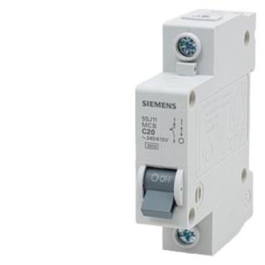 Imagem de Disjuntor Mini Mono 20A 220/380Vca Curva C 3Ka 5SJ11207MB - Siemens