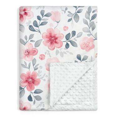 Imagem de Cobertor de bebê SANDJEST Floral Minky 76x102cm para meninos e meninas