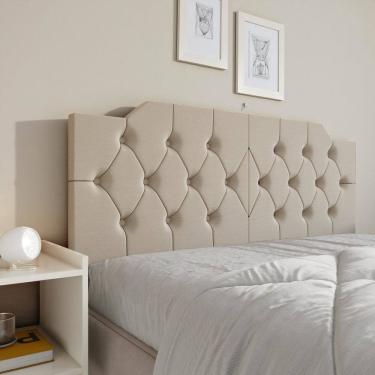 Imagem de Cabeceira Painel Estofada 160 Capitonê Box Queen Suspensa Fixação na Parede Capela