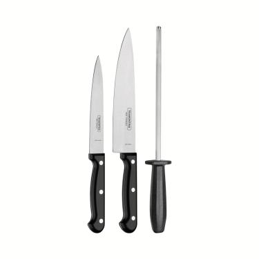 Imagem de Jogo Faca Inox 3 Peças Ultracorte Preto Tramontina