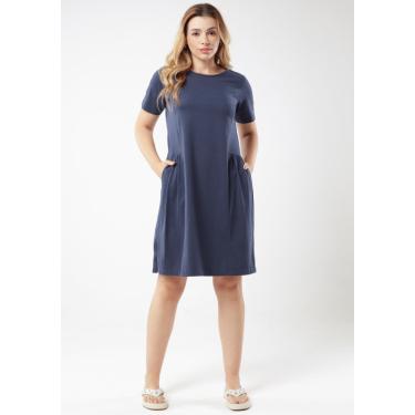 Imagem de Vestido Pau a Pique Algodão Básico Azul Marinho