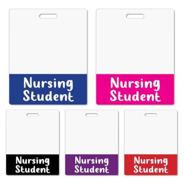 Imagem de Toykee Porta-cartão grande para crachá de estudante de enfermagem - Acessórios horizontais para estudantes de enfermagem GG, azul, rosa, preto, roxo, vermelho, porta-cartões de identificação