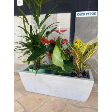 Imagem de VASO POLIETILENO JARDINEIRA DECORATIVAS P/PLANTAS E JARDINS (Cinza)