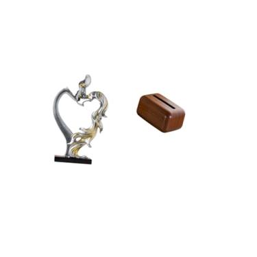 Imagem de Fenteer Estatueta Romântica de Casal, Enfeite de Mesa E Suporte Multifuncional para Lenços de Papel, para Quarto, Casamento, Estante, Armário, Cozinha, Carros