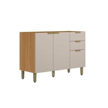 Imagem de Gabinete De Cozinha Modulado Selena C- 3 Porta E 2 Gavetas S- Tampo 120cm Jequitiba-off...