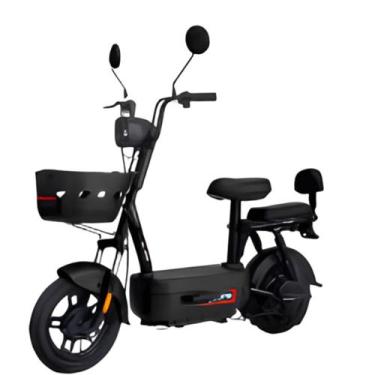 Imagem de Bicicleta Elétrica Scooter com Alarme 500W 48V Bee Preta Duos, Preto, 