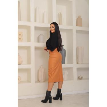 Imagem de Saia Midi Couro Sintético - Vilma Valentti