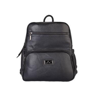 Imagem de Mochila grande de couro liso grafite Zooey