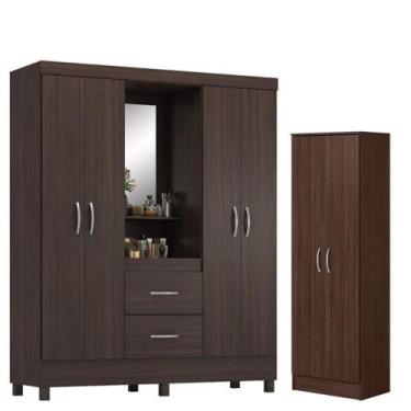 Imagem de Guarda Roupa Casal Capelinha Lord Com Sapateira Multiuso Golden Café -