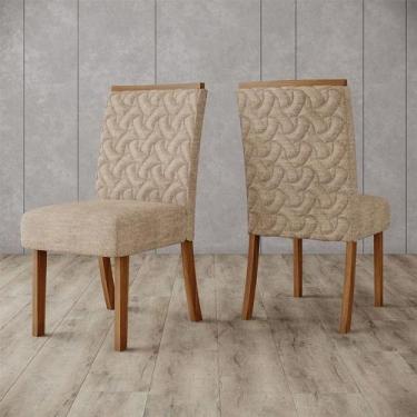 Imagem de Cadeira Para Mesa De Jantar Esther Ambiente Kit 02 Peças Nature Creme 