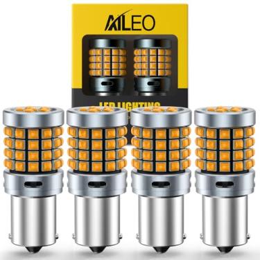 Imagem de AILEO Lâmpada LED 1156 amarelo âmbar, 500% super brilhante chip 54-SMD 3030, BA15S 7506 P21W 1141 LED substituição para lâmpadas de seta, pisca-pisca, luz traseira, luz de estacionamento com marcador