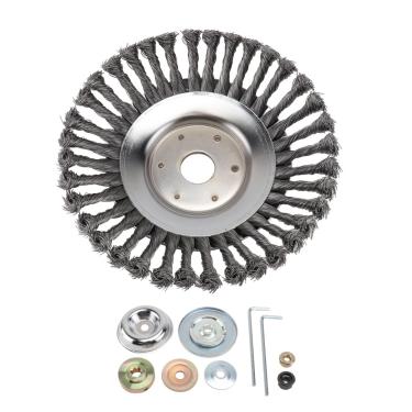 Imagem de Totority Roda de 8 fios, cabeça de aparador de grama, acessórios para cortadores de grama, escova de arame, escova, aro, roda, grama, escova, roda, grama, escova, fio, roda para jardim, capina, fio de