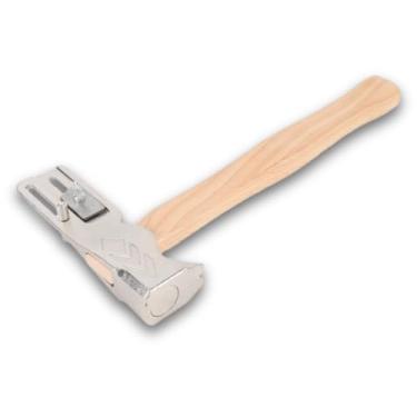 Imagem de Martelo magnético para telhado, machado magnético para reparo de telhados, machado de telhado com cabo de madeira maciça para instalação rápida de pregos de telhado e chapéus de feltro