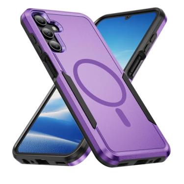 Imagem de Teayoha Capa para celular Samsung Galaxy A15 5G, [compatível com Magsafe] [Teste de queda de grau militar] Capa protetora magnética resistente à prova de choque - 16,5 cm (Roxo)