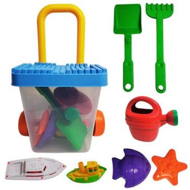 Imagem de Baldinho Carrinho De Puxar De Praia Balde Brinquedo Infantil - Mili Mu