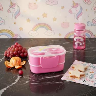 Imagem de Lancheira Pote Marmita C/Divisória Escolar Infantil Lanche Viagem Passeio Diversão da Criançada Merenda (Arco-Iris)