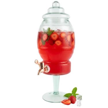 Imagem de Suqueira 3 Litros Vidro Torneira Cromada Luxo Linda Lousa Para escrita(Dourada)