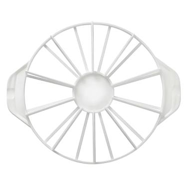 Imagem de safycaby Cortador de porção de bolo, marcador de porção de bolo, fatiador de bolo redondo, marcador de porção de bolo dupla face, 10 ou 12 peças para fatias uniformes (branco 27 cm/10,6 cm de diâmetro