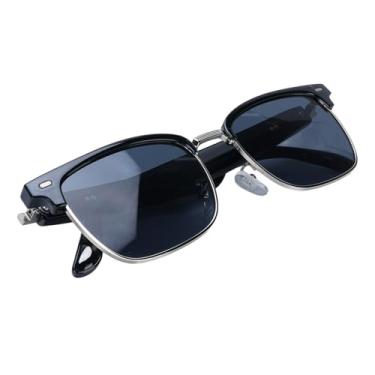 Imagem de Óculos de sol inteligentes, óculos de tradutor AI, microfone e alto-falante embutidos, óculos de música inteligentes de tradução em tempo real para música, chamadas