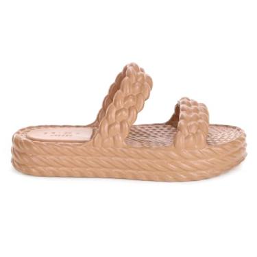 Imagem de Sandália Brizza Arezzo EVA Salto Baixo Bege - Feminino - 37/38 - Bege