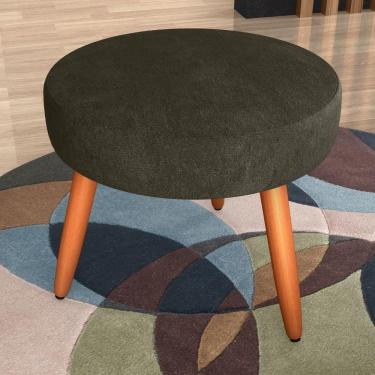 Imagem de Puff Redondo Para Sala Suiça Veludo Turkey Marrom